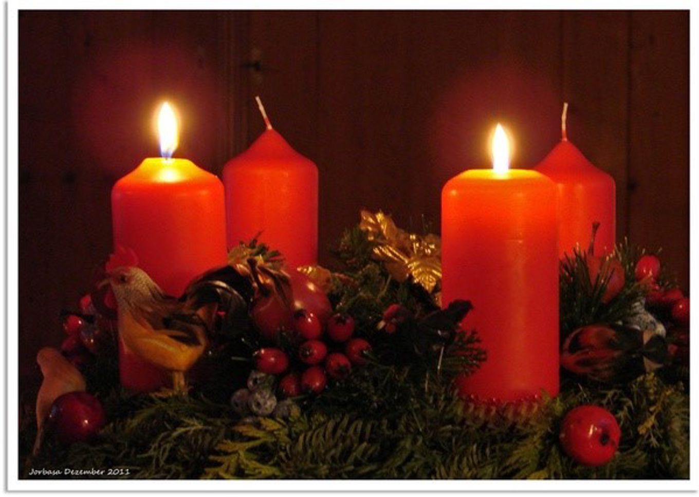 Adventsstake med fire lys