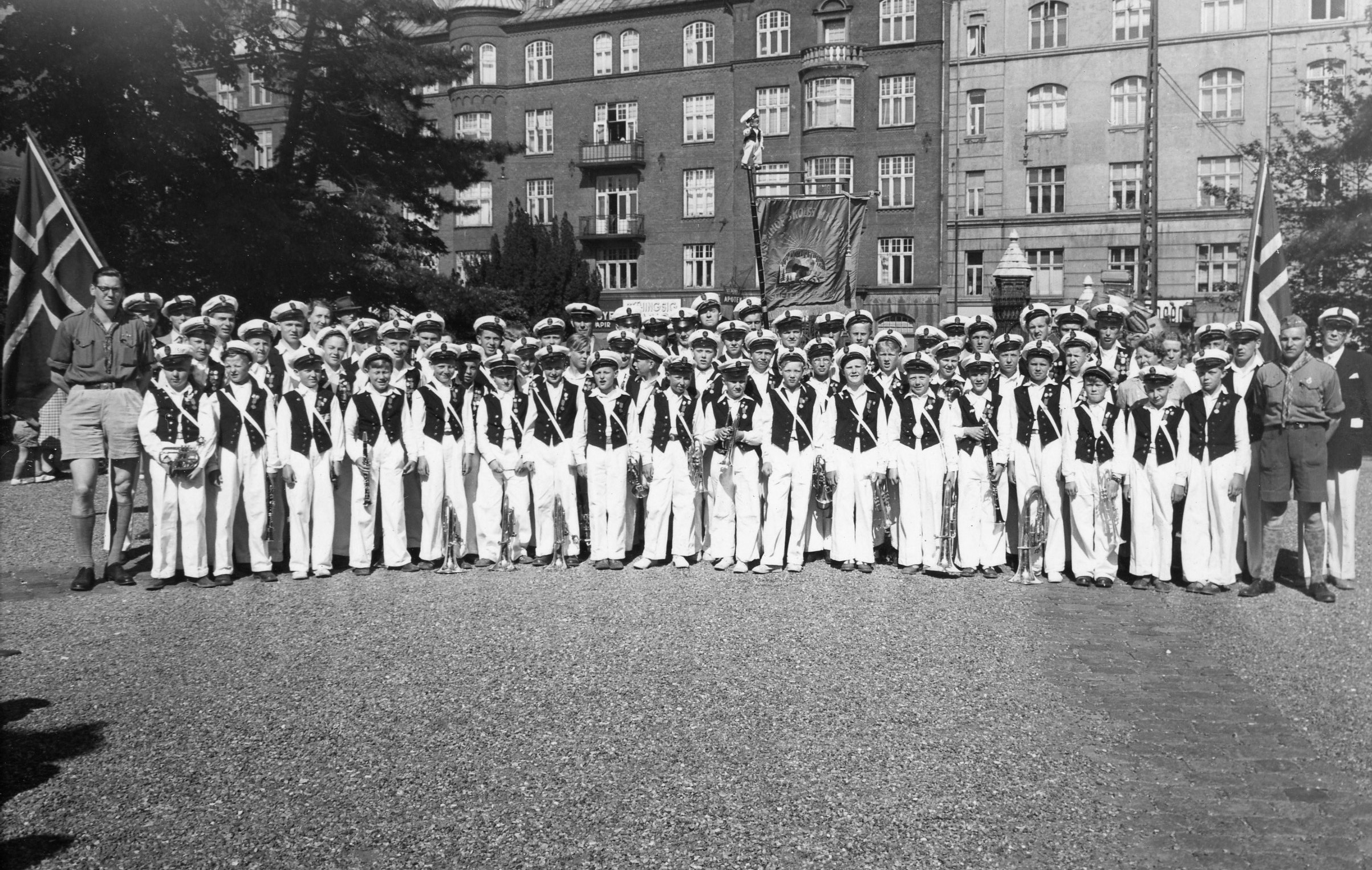 Guttemusikken på tur til København, trolig 1951